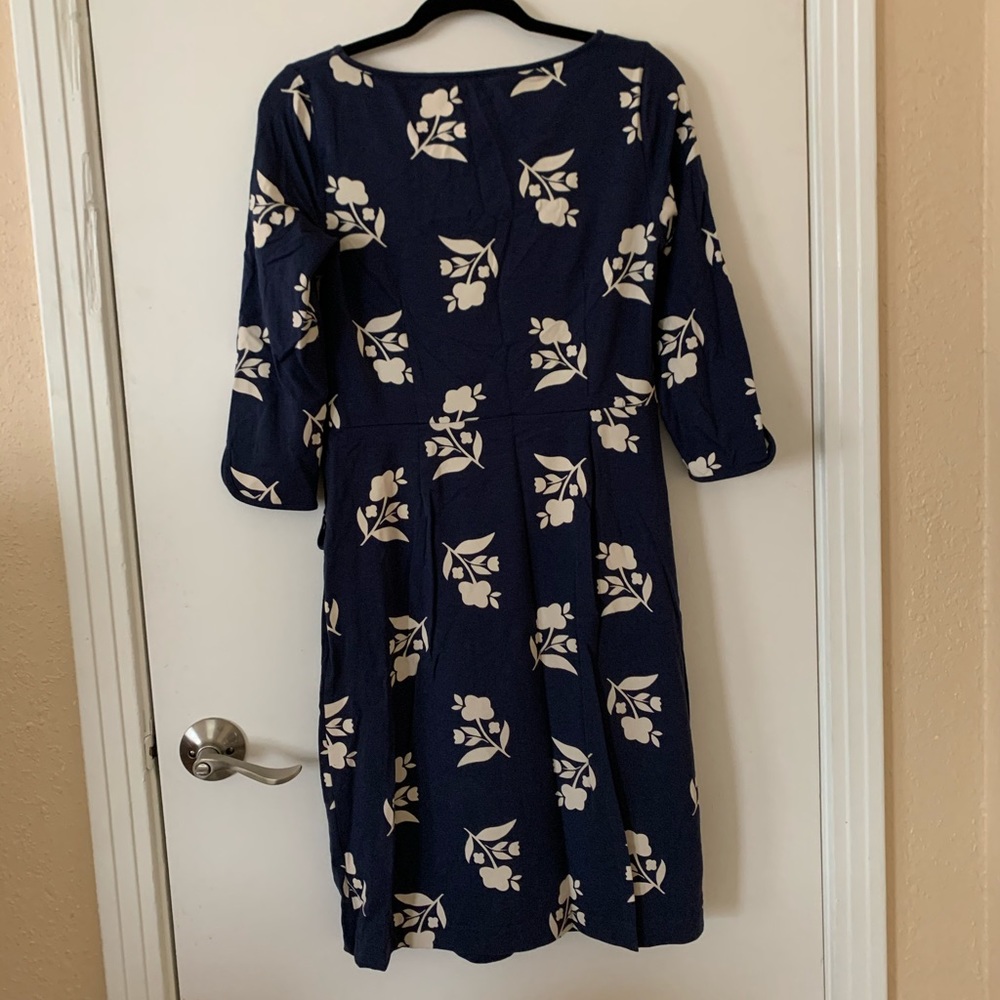Boden Knee Length 3/4 Sleeve Dress Navy Size 6